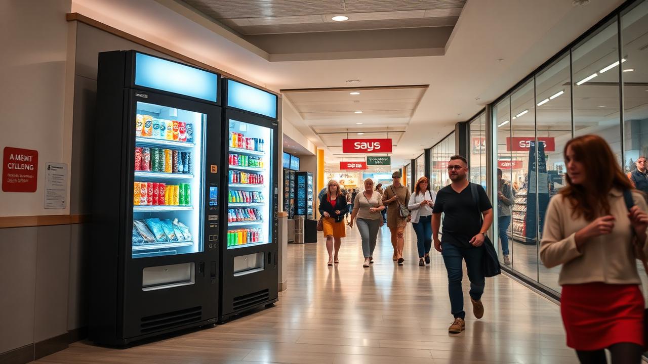 Vending machines installed in a shopping centre under a short-term rental agreement